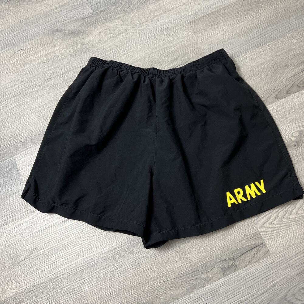 US Army Shorts Mens Large Black PT Physical Fitness Uniform APFU Trunk